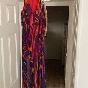Guess Marciano multicolored maxi dress with matching breast belt